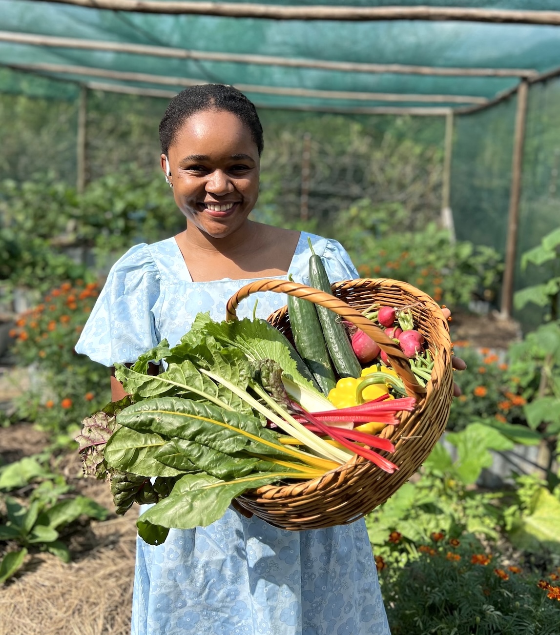 Audry with harvest